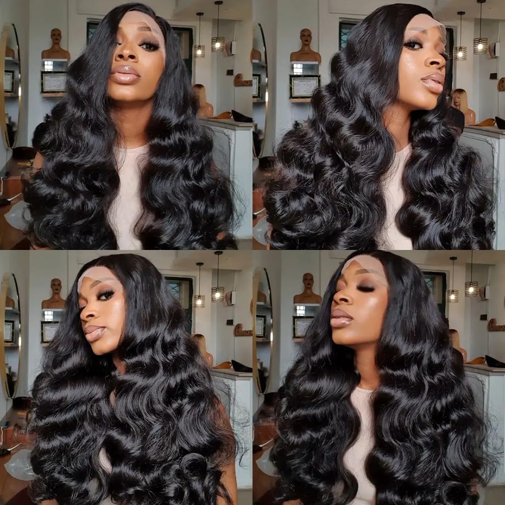 Virgin Brazilian 360 Lace Front Wig 16-18 in Full 360 Lace Frontal Wig Raw Virgin Body Wave Natural Human  main image 2