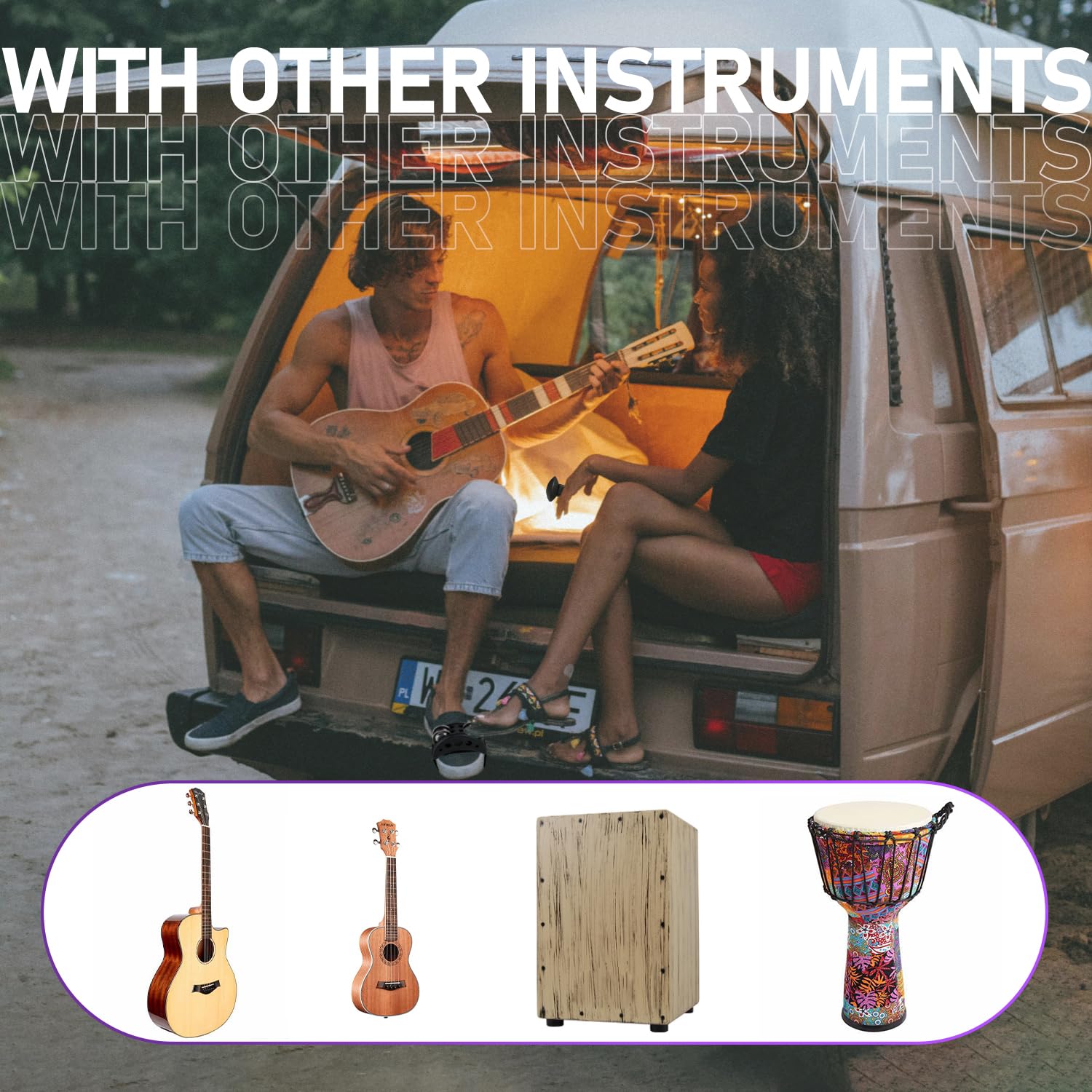 Egg Shakers und Fuß Tamburin Percussion, Rhythmus Finger Shaker für Schlagzeug Gitarre Ukulele Mandoline Banjo Spielen