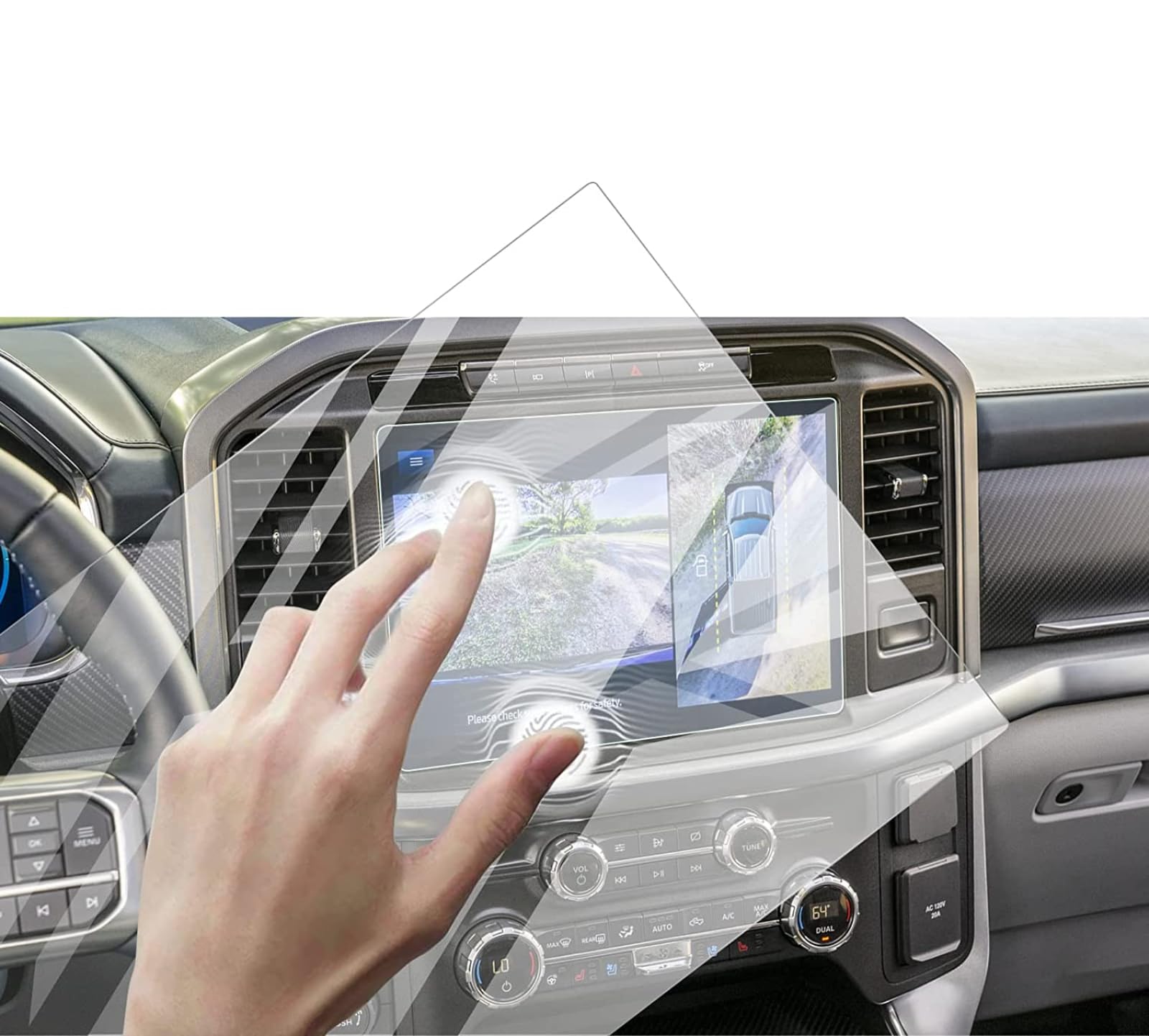 Nawigacja samochodowa Szkło hartowane Ekran LCD Folia ochronna Naklejka Osłona Dla forda F-150 F150 SYNC4 2021 2022