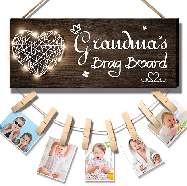 Vetbuosa New Grandma Gifts Grandmas Brag Board, Grandma Birthday Gifts Nanny Gifts from Grandchildren Photo Frames Gifts for Grandma for Birthday Mothers Day Christmas