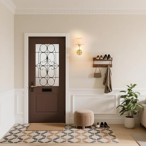 Miniatura 8 de Juego de dos apliques de pared bohemios, lámpara de pared de ratán rústico de latón para montaje en pared, apliques de pared con cable duro,