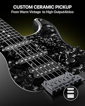 Enya XMARI Smart Electric Guitar with Built-in DSP Effects, 4 Presets, USB-C OTG Recording, Headphone Output, Custom Ceramic Pickups & Enya Smart Automatic Guitar Tuner