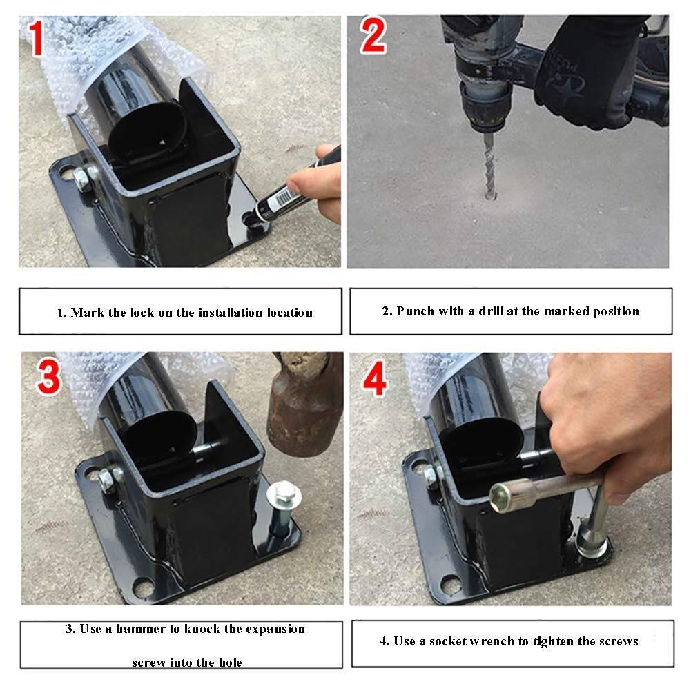 Blocchi per Parcheggio, Pali per Parcheggio, Barriere per Parcheggio, Più Spessi, con Bloccourto, Segnaposto per Auto, Posizione Del Palo per Auto, Dissuasore da 60 X 33 cm