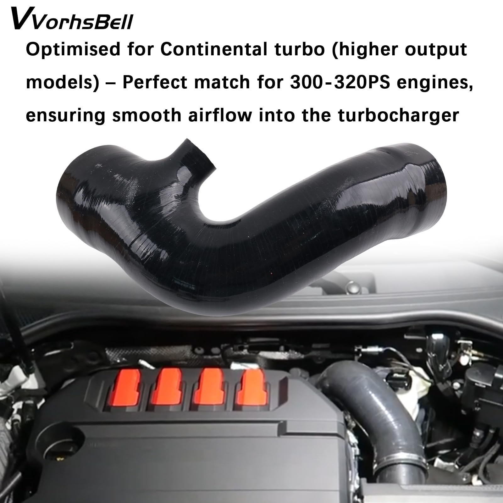Turbo Zulaufschlauch kompatibel mit VW Golf 8 R/GTI CS/Audi S3 8Y / Cupra Leon, 2.0TSI Gen4 EA888.4 300-320PS Performance Intake Upgrade