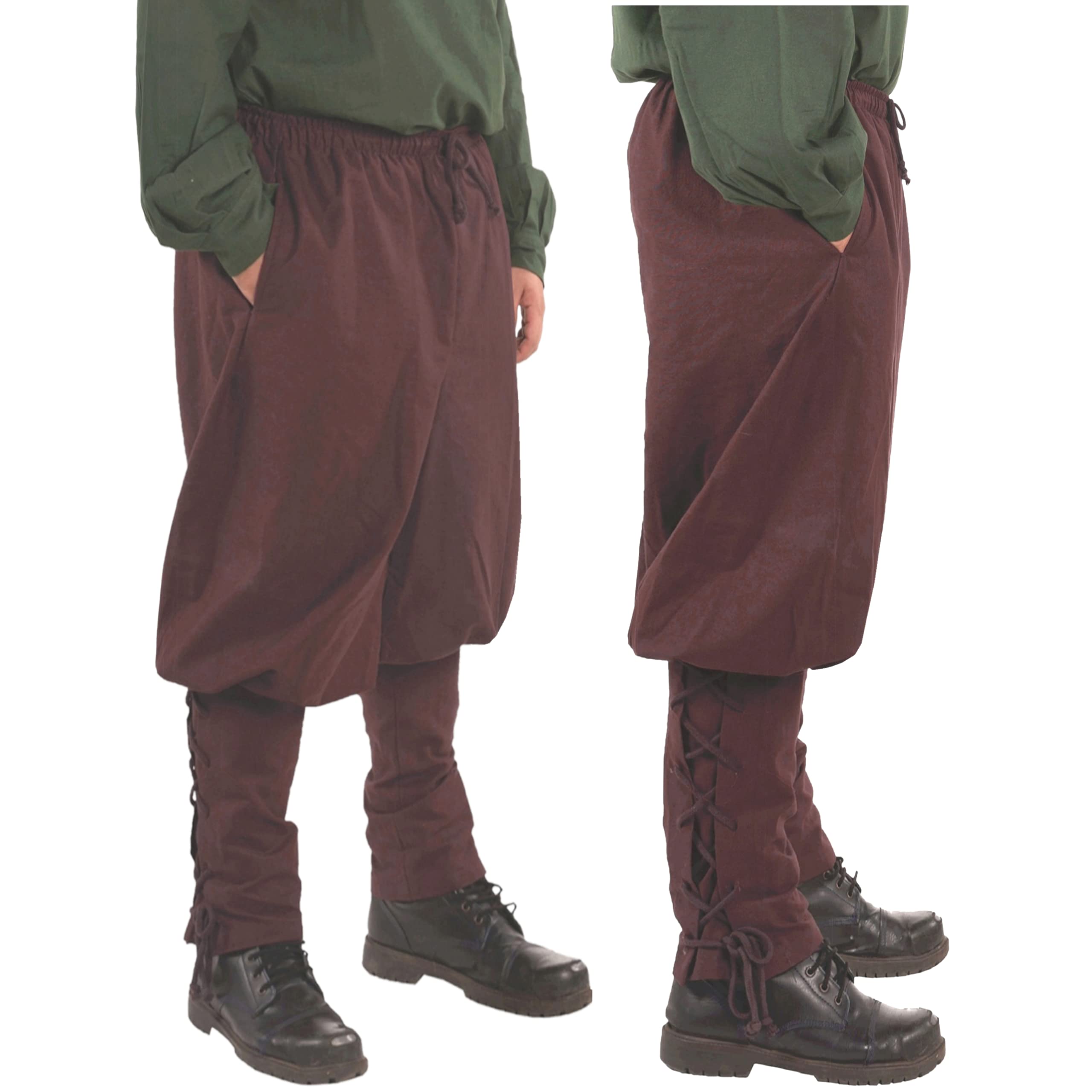 byCalvina - Calvina CostumesMedieval Ankle Banded Viking Dagorhir Renaissance Pirate Men's Cotton Trousers