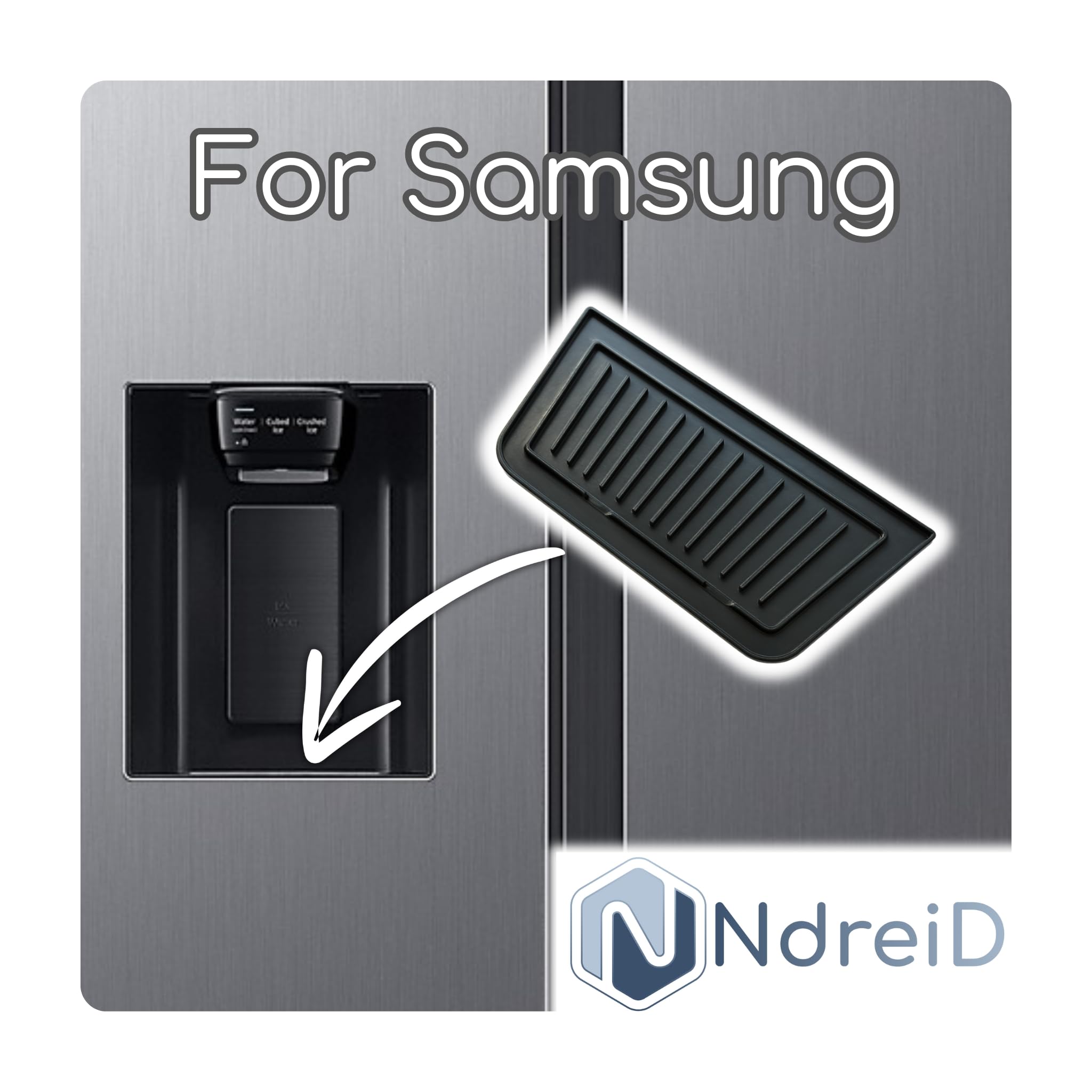 Taca odwadniająca do lodówki z dozownikiem wody i lodu dla Samsung | Wysokiej jakości dopasowanie | Magnetyczna | MultiDoor, SideBySide