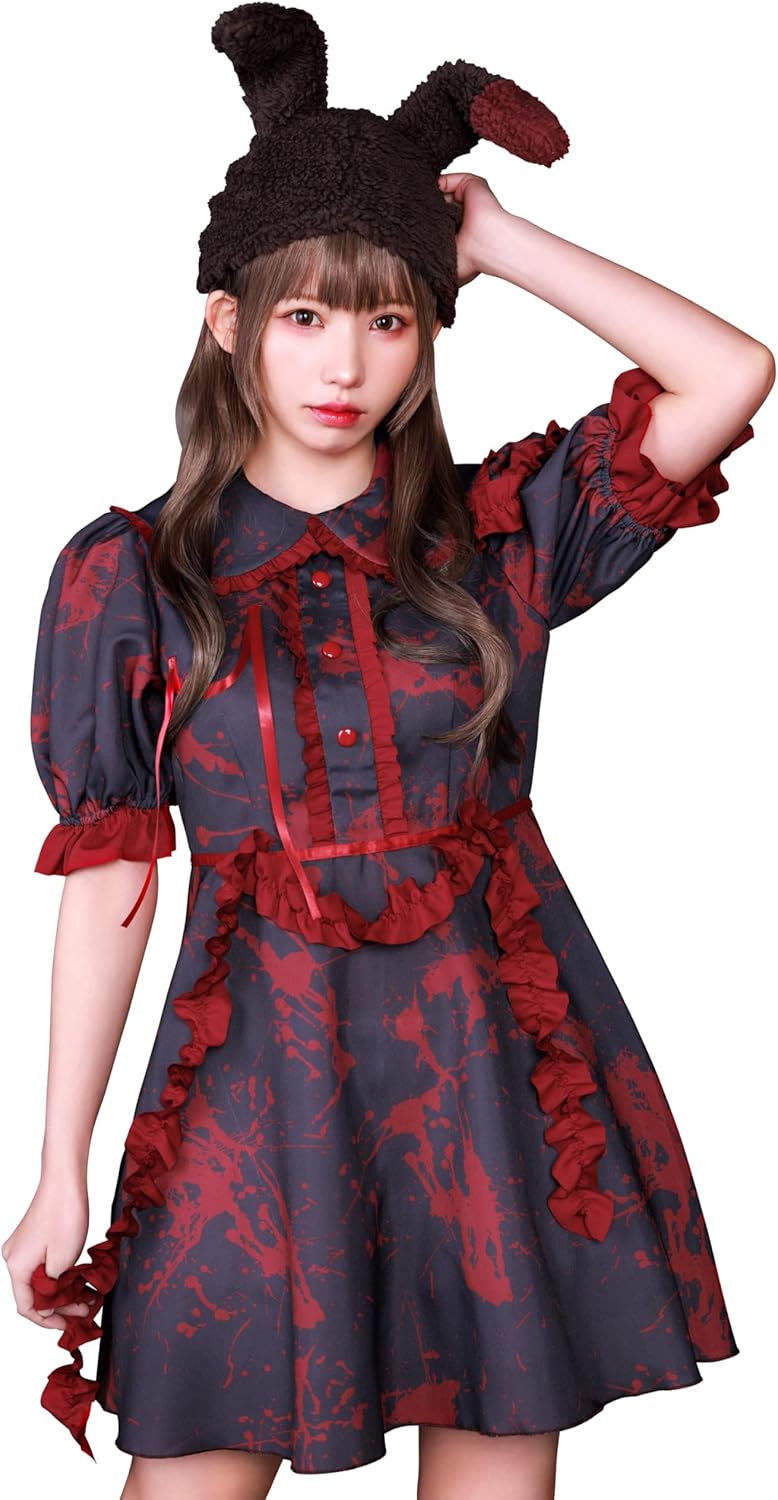 クリアストーン(Clearstone) ネオゾンビ コスプレ ハロウィン ブラッディバニードール レディース ブラック クリアストーン(Clearstone) ネオゾンビ コスプレ ハロウィン ブラッディバニードール レディース ブラック