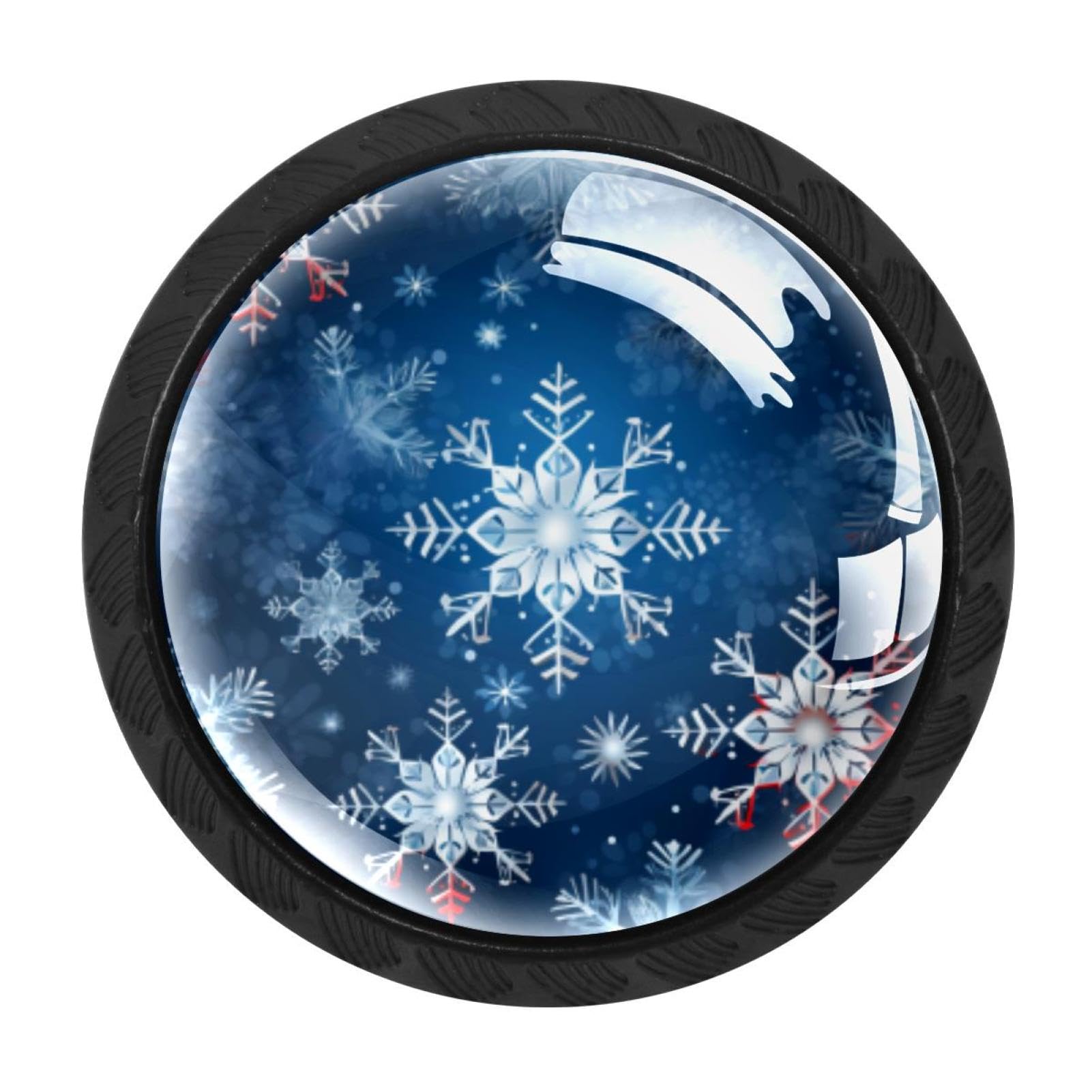 Chenzzzz Multicolored 05 4 Pcs Christmas Snow Cabinet Knobs Crystal Drawer Pulls For Kitchen, Bathroom Cabinet, Dresser And Cupboard