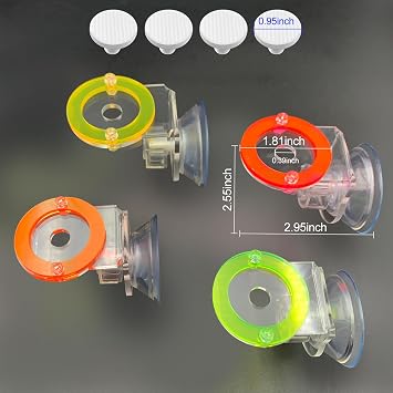 4 Units frag Rack Fluorescent-Colored Acrylic Coral Base with Suction Cups and 4pcs T-Shaped Coral frag Plugs