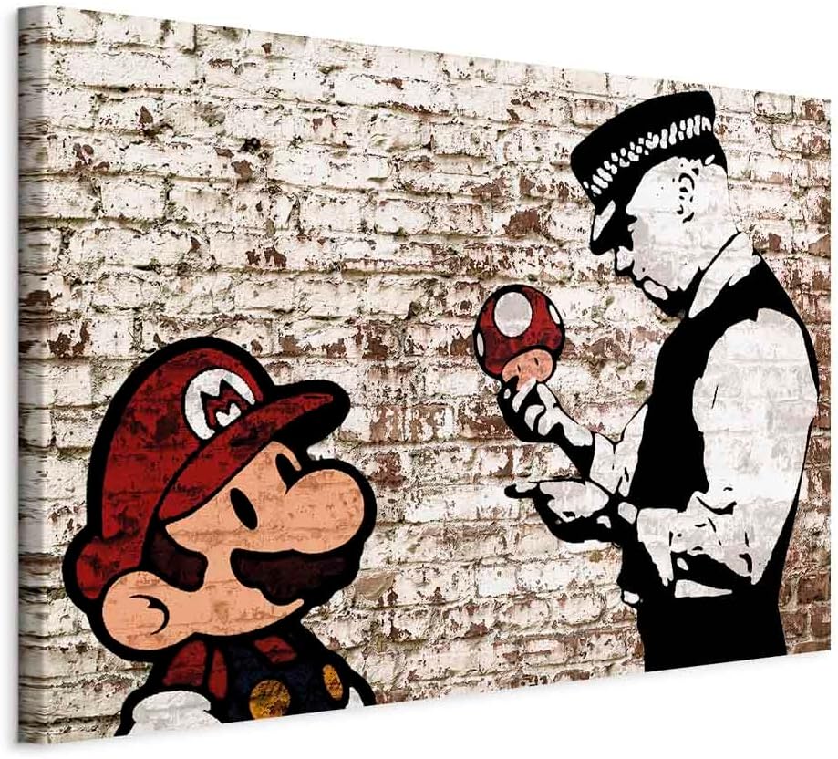 artgeist Acoustic Canvas Wall Art Print Banksy 35x24 in - 1pcs Picture with Acoustic Foam Sound Print Artwork Room Acoustics Soundproofing i-C-0102-b-a