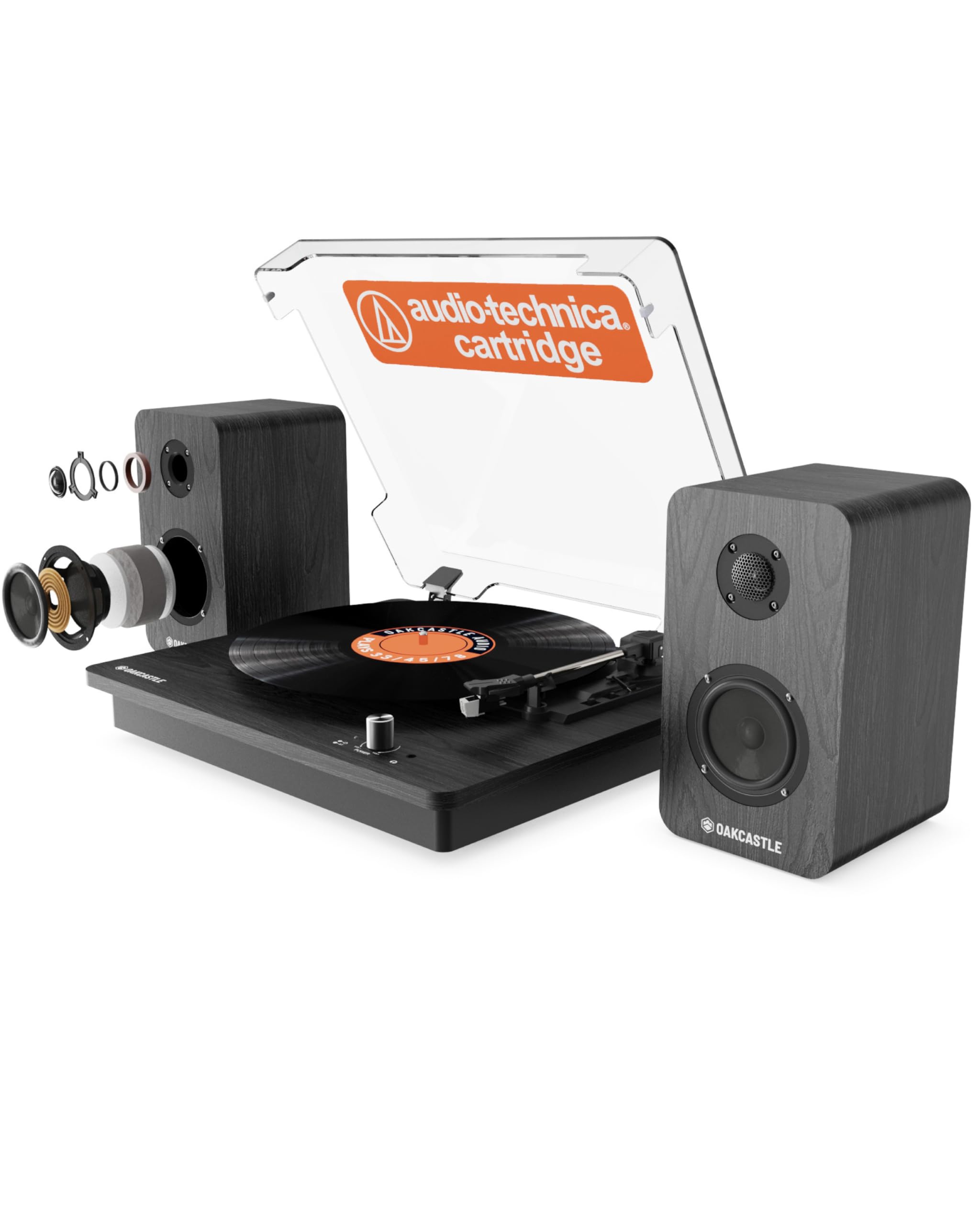 TDC-10U ATT-120 パッシブステレオダイレクトボックス Vinyl Record Player with Speakers | Bluetooth Turntable with AUX