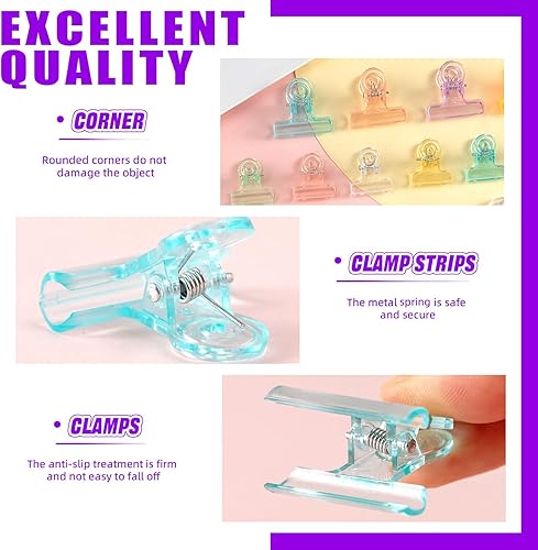 Miniatura 6 de Swpeet Kit de 108 herramientas de costura, 10 tizas de sastre profesional y 4 piezas de rascador de costura con 100 clips de acolchado de plástico y