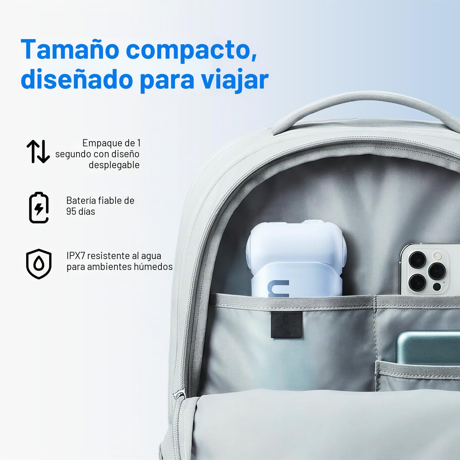 usmile Irrigador bucal portátil C10 – 95 días batería, 4 modos, depósito 180 ml, IPX7 resistente al agua