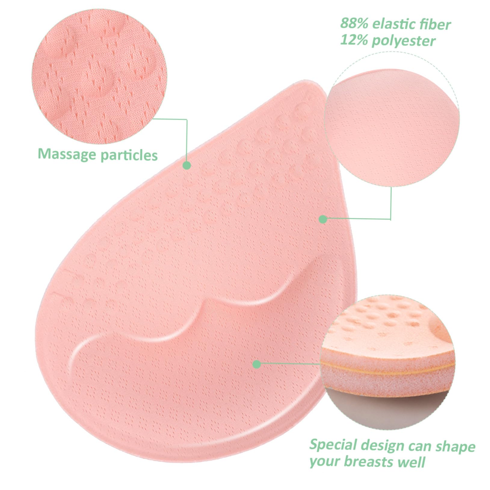 IMIKEYA 12 pares Almohadillas de Sujetador Cómodas Suaves de Elástica para Ropa Interior y Vestidos Cojines Transpirables para Aumentar Volumen Natural