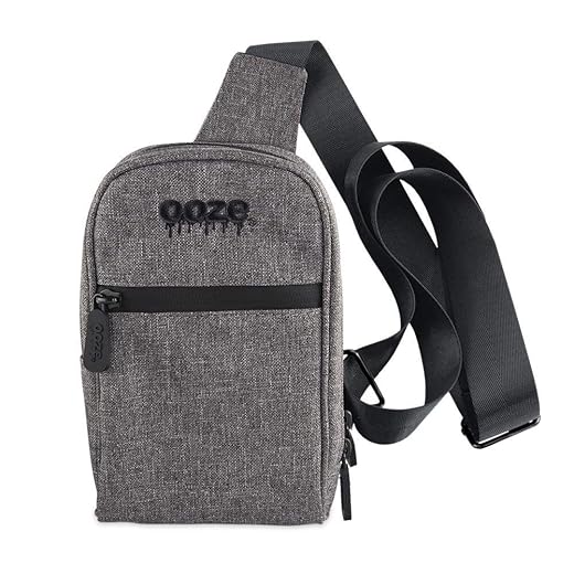 Ooze Smell Proof Crossbody Pouch - (Smoke Gray Crossbody Bag) -8.5 X 5 X 1.75- Smell Proof Bag - Discreet Travel Bag - Odor Proof Bag