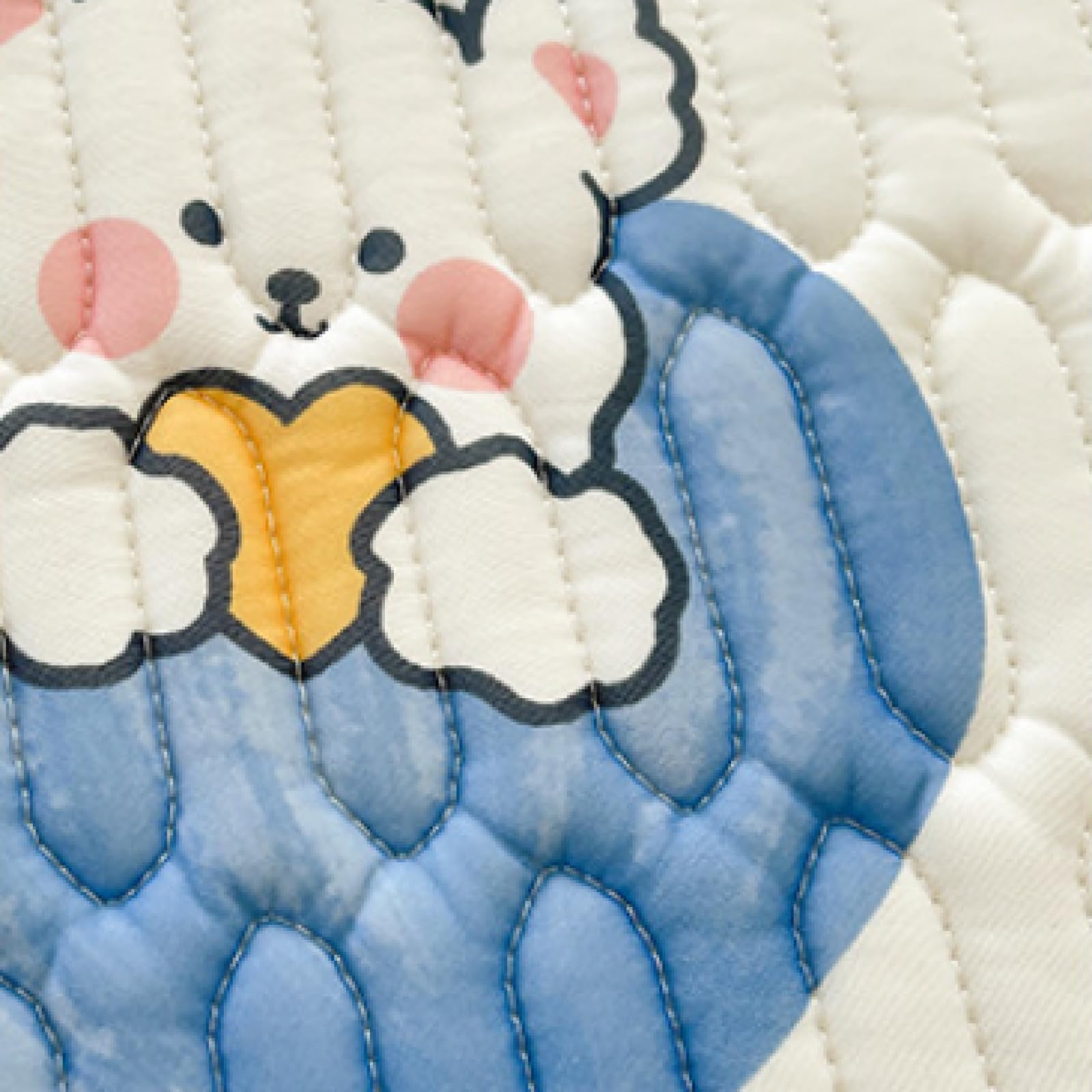 FCLDESHOP Spannbetttuch Wasser,Sommer Cool Feeling Ice Silk Lace Latex Bettlaken, Kinderzimmer Animal Print Fruit Matratzenschoner Kissenbezug, blau, 90 * 200 cm (3 Stück)