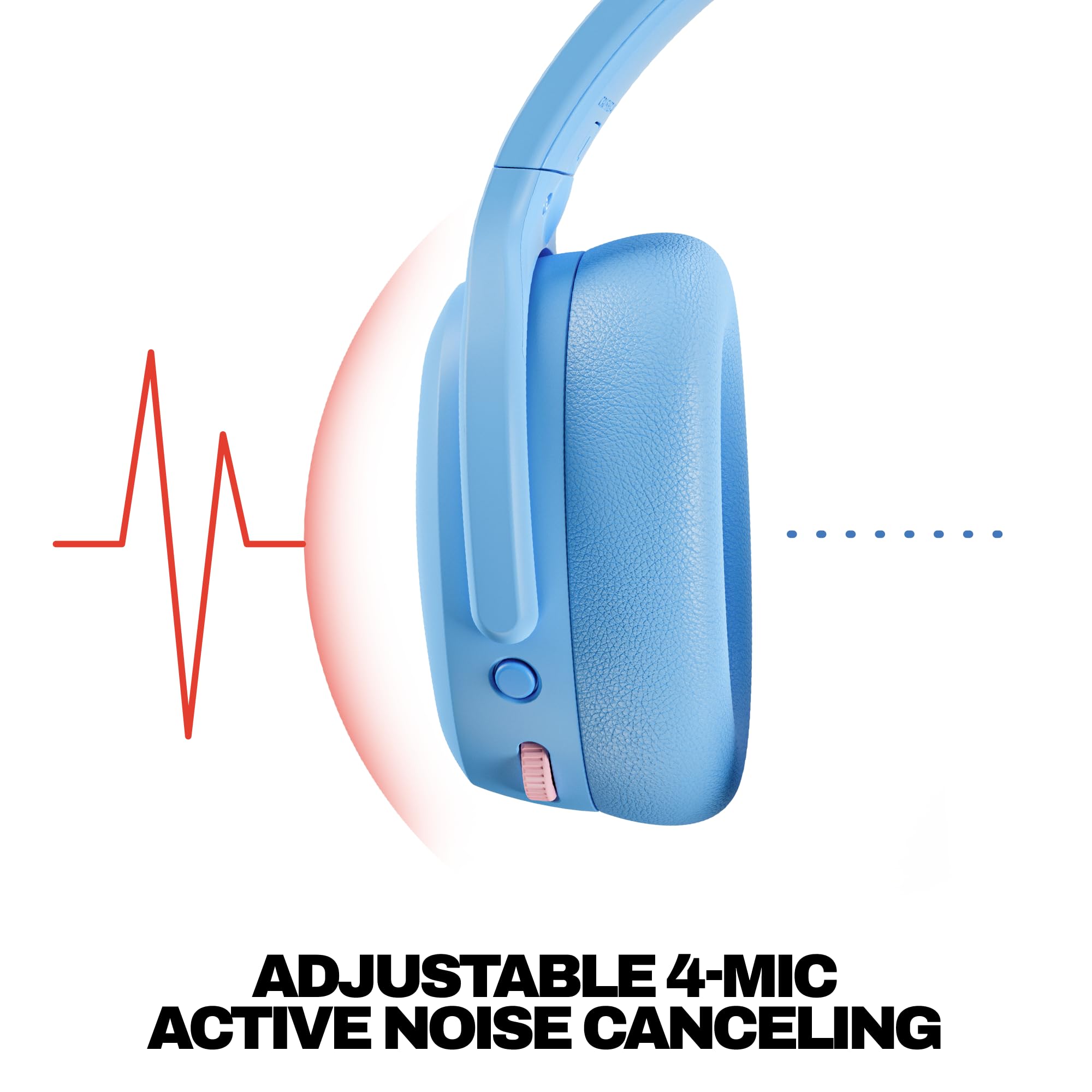 Skullcandy Crusher ANC 2 Over-Ear Noise Canceling Wireless Headphones with Sensory Bass, 50 Hr Battery, Skull-iQ, Alexa Enabled, Microphone, Works with Bluetooth Devices - Preppy Summer