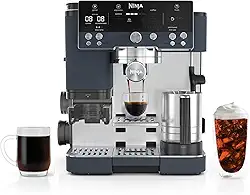 Ninja Luxe Café Premier Series, máquina de expresso, máquina de café a gotejamento e preparação rápida a frio, moinho integrado, manuseio assistido, espumador mãos livres, para cappuccinos e lattes