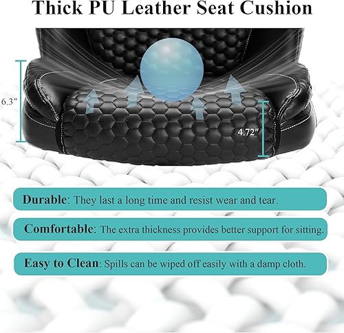 Miniatura 4 de Silla de oficina grande y alta, silla de escritorio ergonómica de 500 libras para personas pesadas, silla giratoria de piel sintética con brazos