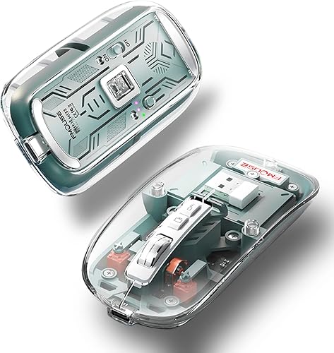 KEDAFE Ratón inalámbrico Bluetooth con LED, delgado, recargable, inalámbrico, silencioso con pantalla de alimentación, cubierta magnética