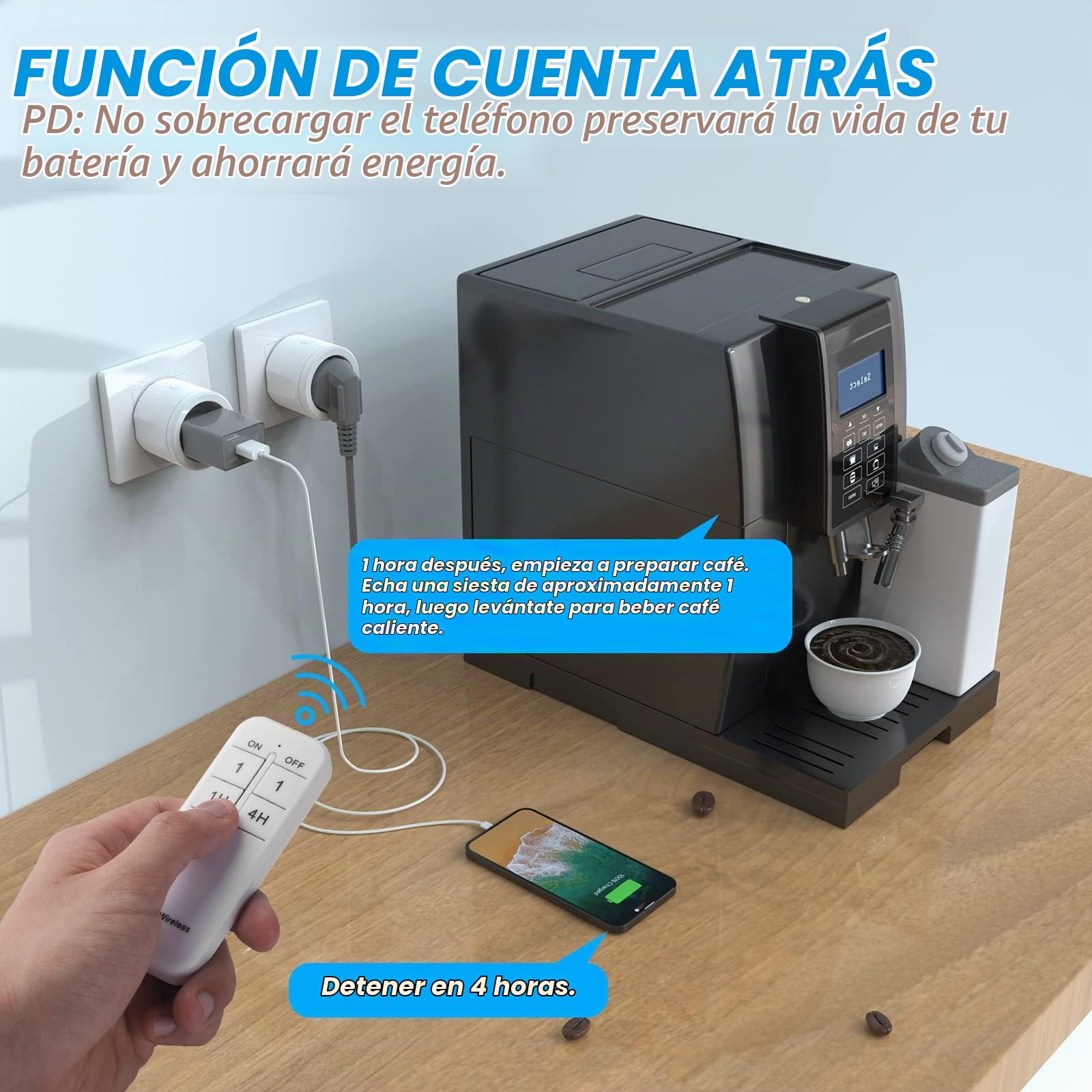 Enchufe con Mando a Distancia - GreenSun Enchufe Inteligente con Mando Interruptor Inalambrico Temporización 16A 3600W
