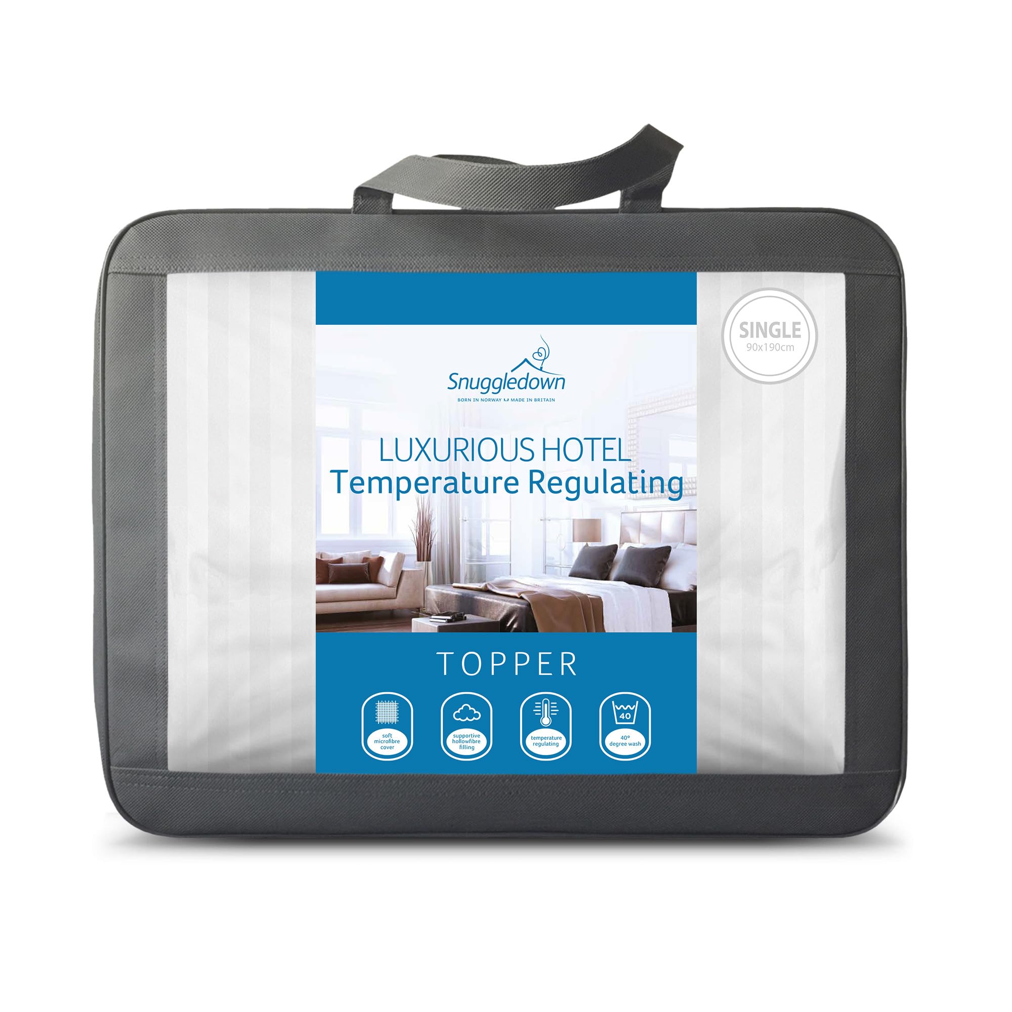 Snuggledown Single Mattress Topper - Temperature Control - White