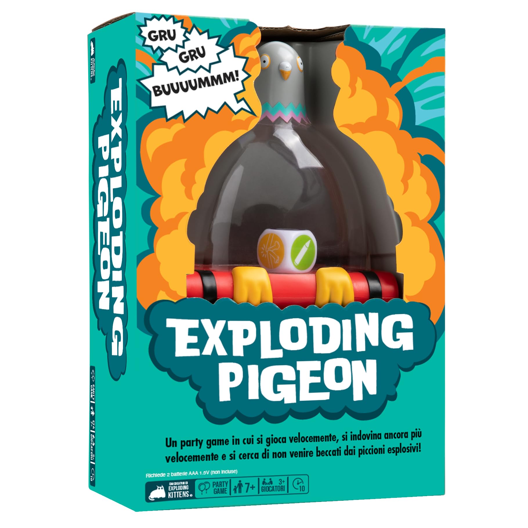 Asmodee Exploding Pigeon Board Game by the Creators of Exploding Kittens, 7+ Years, 3+ Players, Italian Edition
