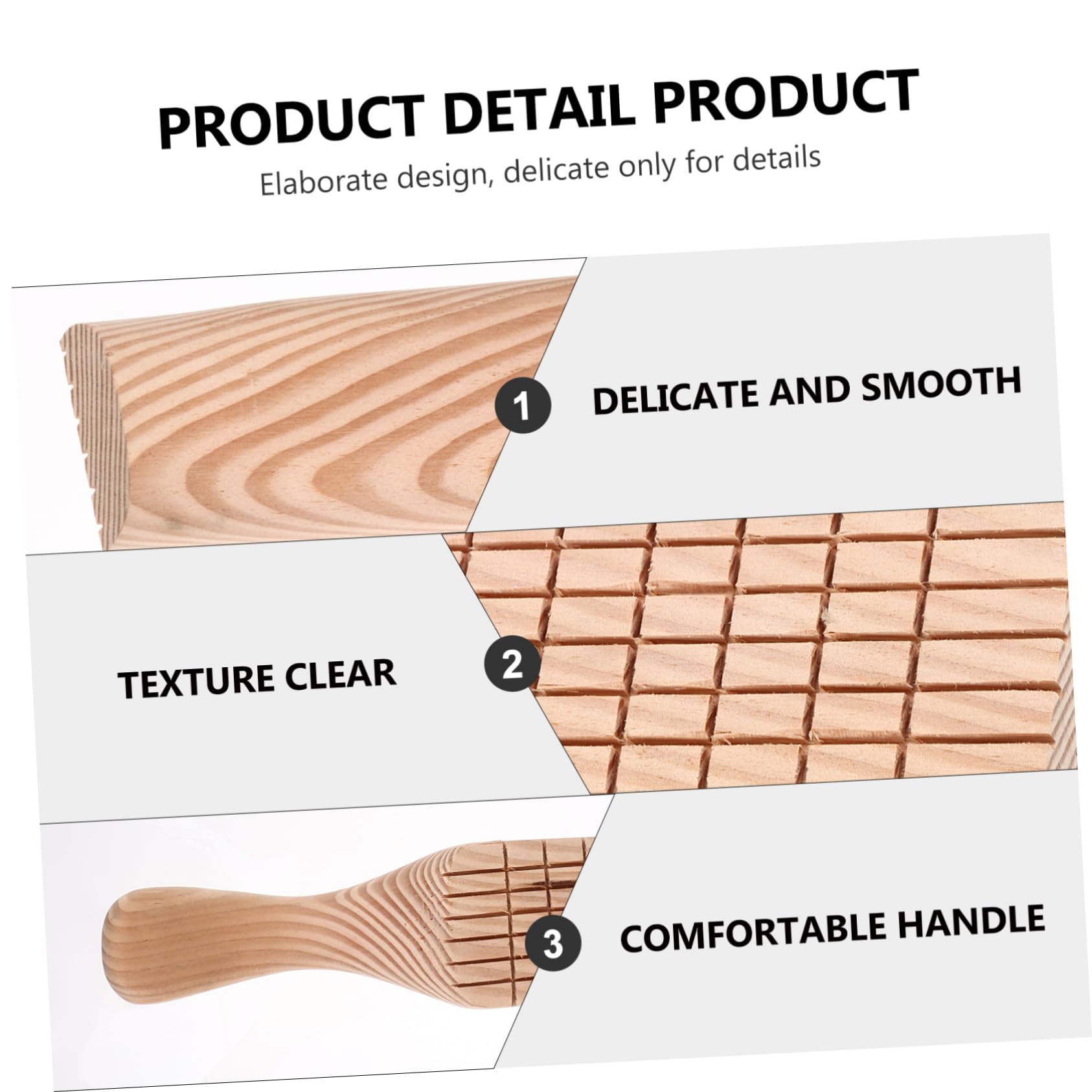 Homoyoyo Paleta de Madera para Esculpir Arcilla Multiusos, Herramienta Delicada y Suave Textura Clara para Modelado y Creación en Cerámica