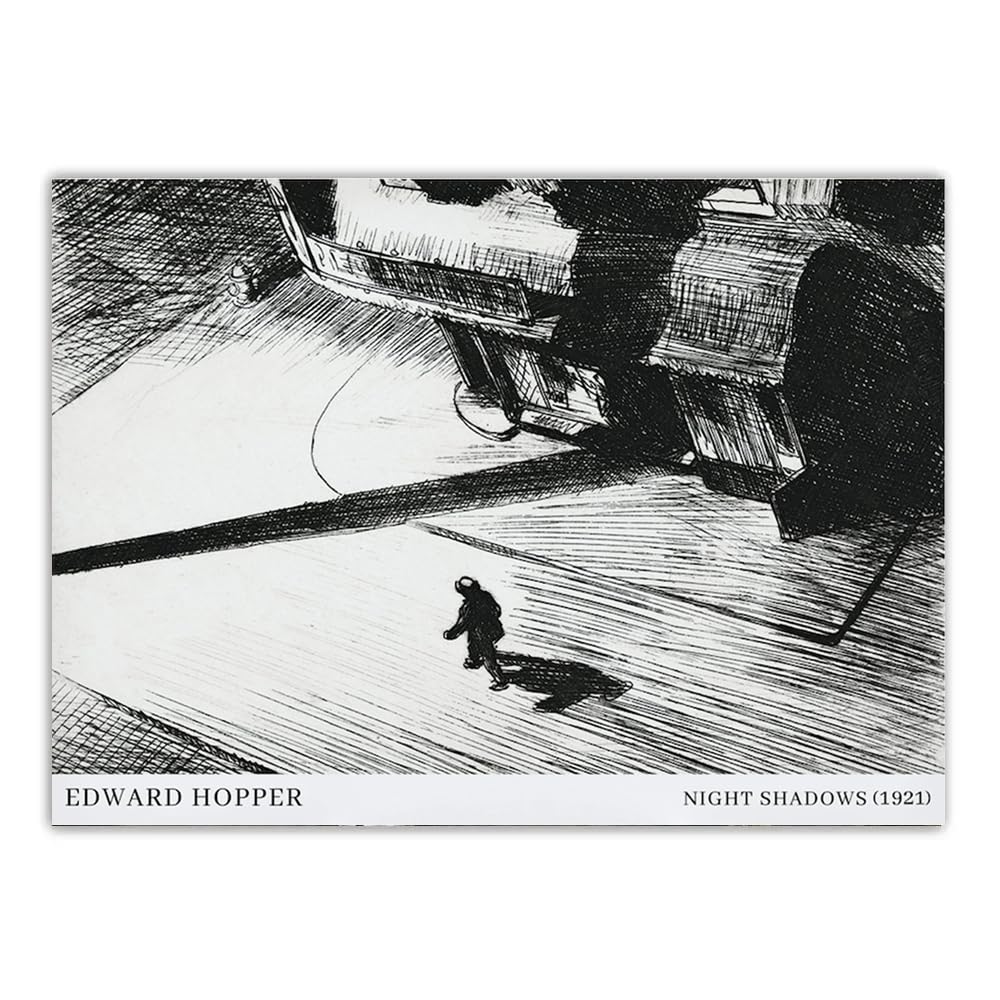 LHHJF LJHFA Famous Edward Hopper Realistic Master Poster Retro Canvas Painting Edward Hopper Wall Art And Prints Home Decor Picture 40x60cm No Frame