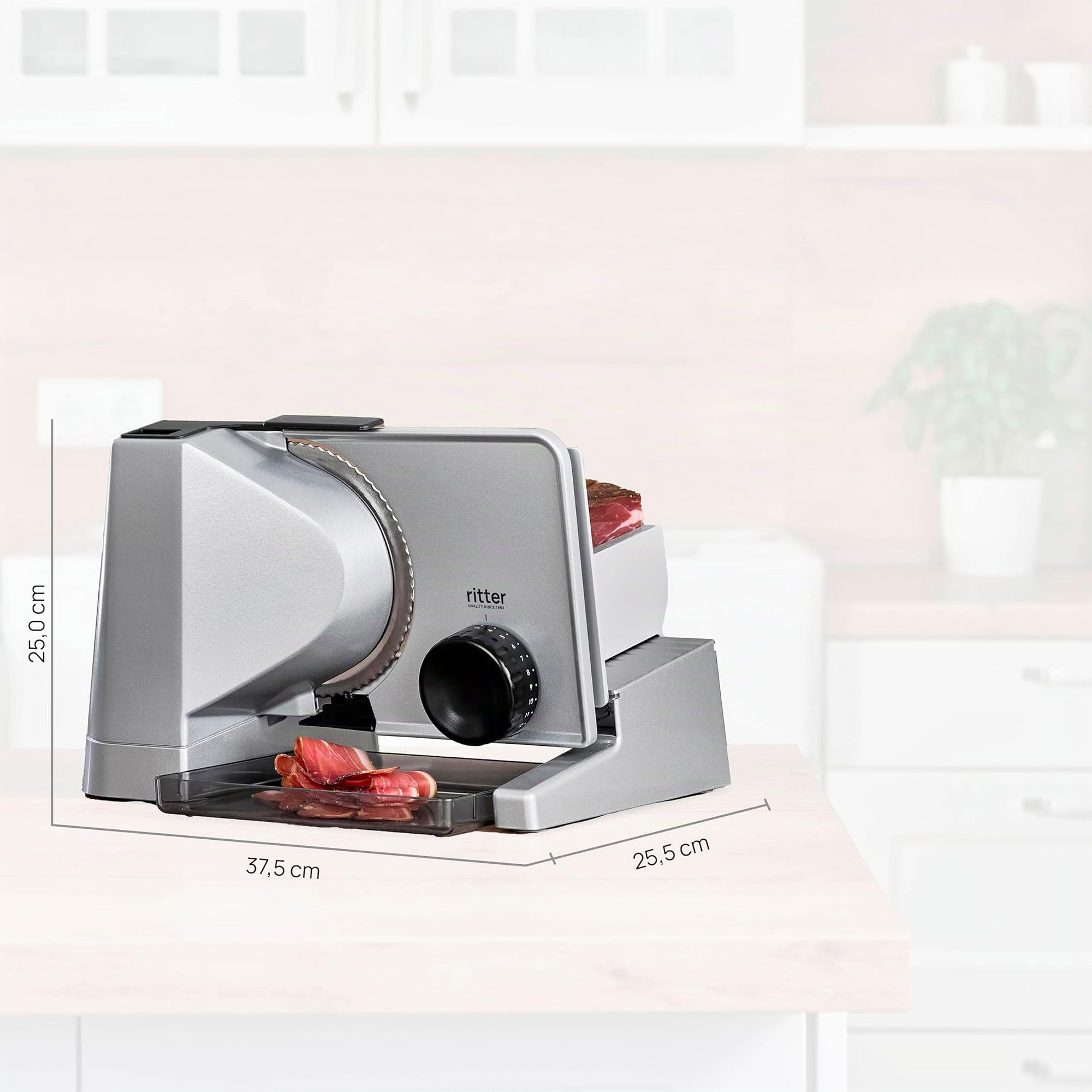 ritter solida 4 Duo Plus, Elektrischer Allesschneider & Brotschneidemaschine aus Vollmetall, Made in Germany