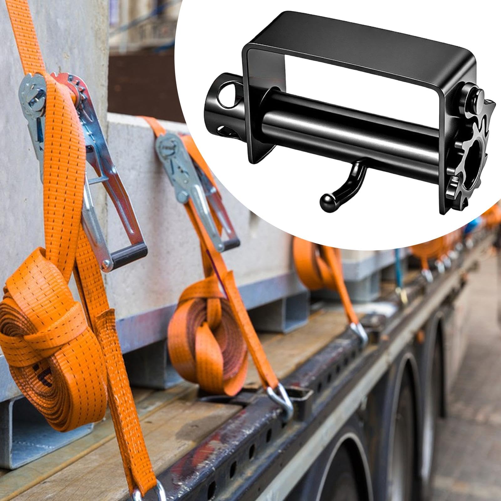 Treuil d'Arrimage à Cliquet, Treuil de Remorque Renforcé, Dispositif de Tension Compact pour Charges Lourdes, Fixation Cargaison Fiable et Robuste, pour Petits Camions et Utilitaires, Welded S