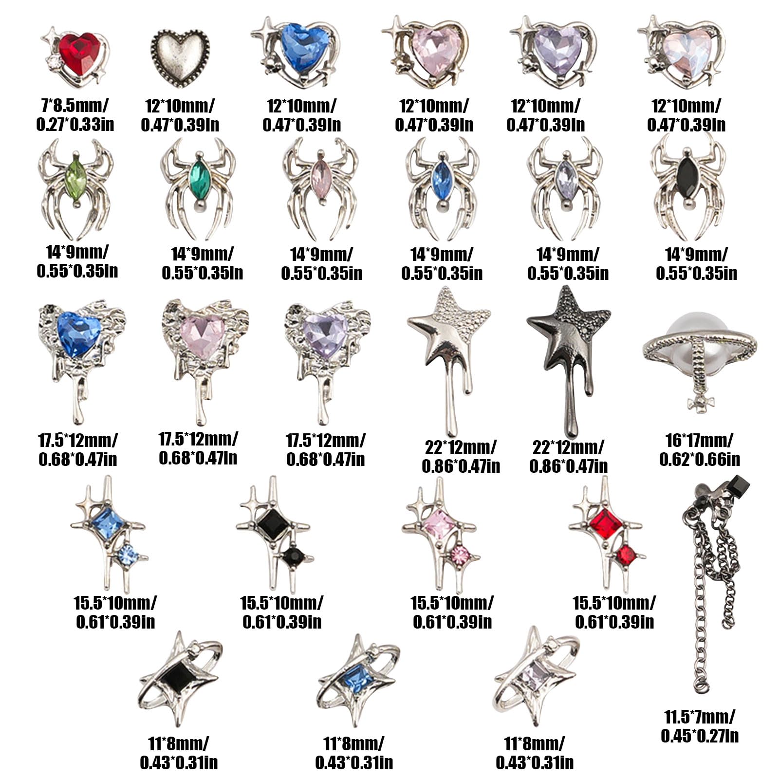 Amazon.co.jp: ネイルパーツ 26個セット ラインストーン 3D 立体