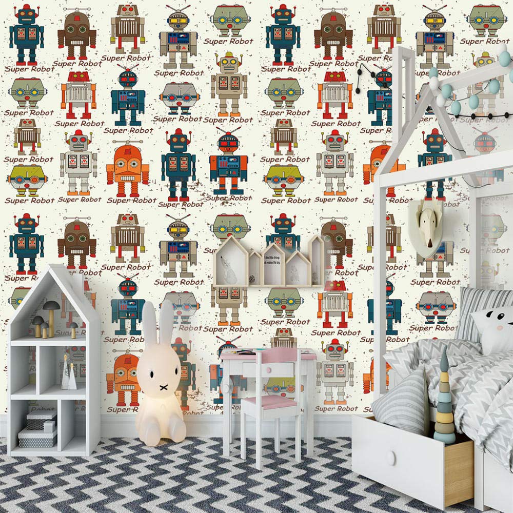 Buy Wallpaper 3D Ceiling Art Print Mural Design Robot Tv Backdrop