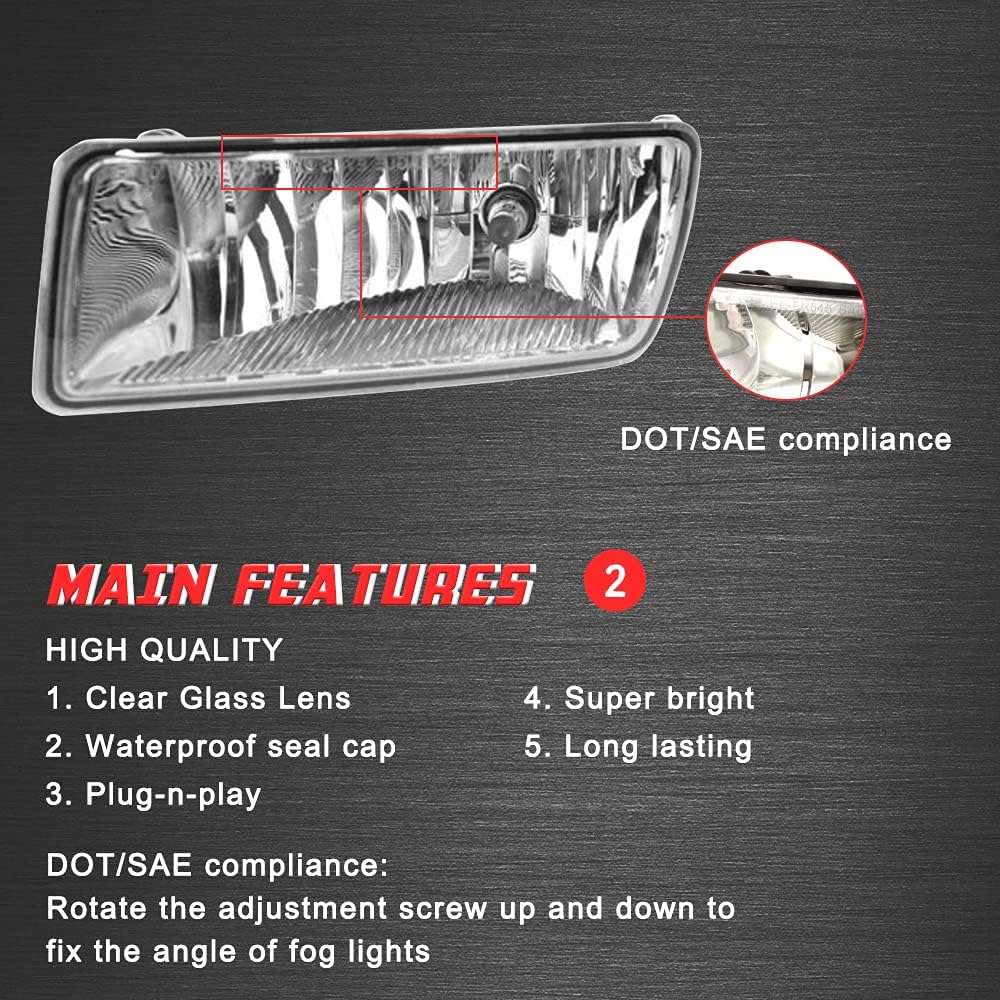 Super Big Clearance! Driving Fog Lights Lamps Replacement for 2006 2007 2008 2009 2010 Ford Explorer With 9005 12V 65W Halogen Bulbs ​ (Clear Lens)