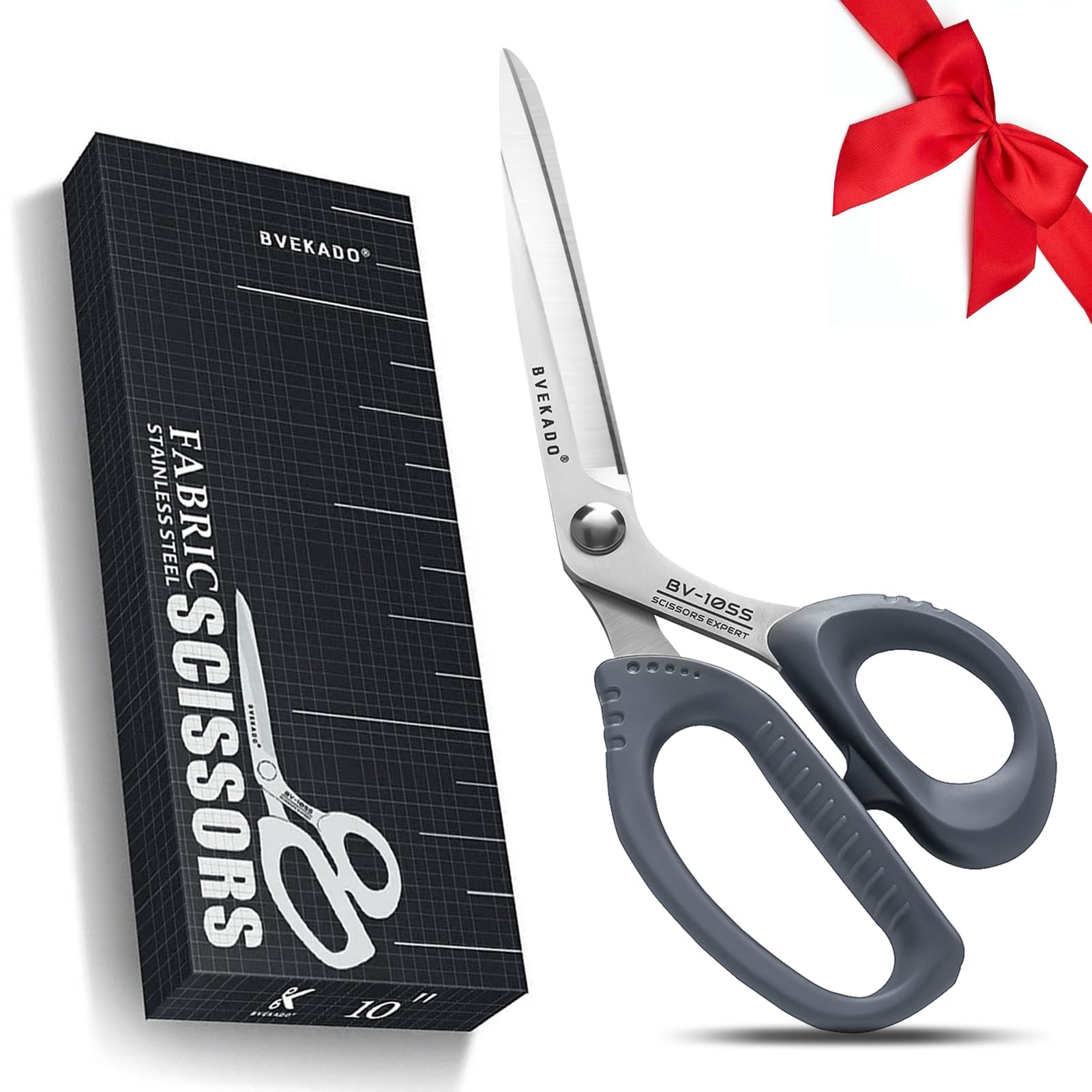 Scissors 10 inch(25.4cm), Soft Comfort-Grip Handles Multi-Purpose Scissors, Suitable for School Home Office Art Craft Sewing Tailor Florist