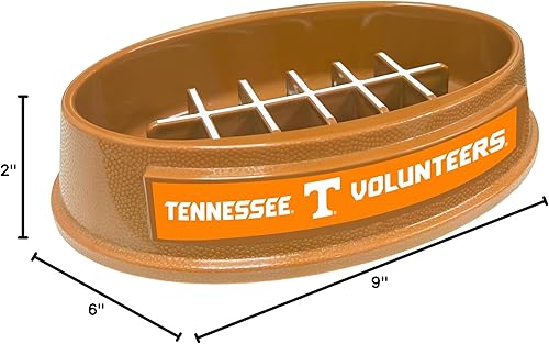 Miniatura 40 de NCAA Super-Bowl Iowa Hawkeyes - Cuenco para perros de alimentación lenta con diseño de fútbol para una digestión saludable. Cuenco antideslizante