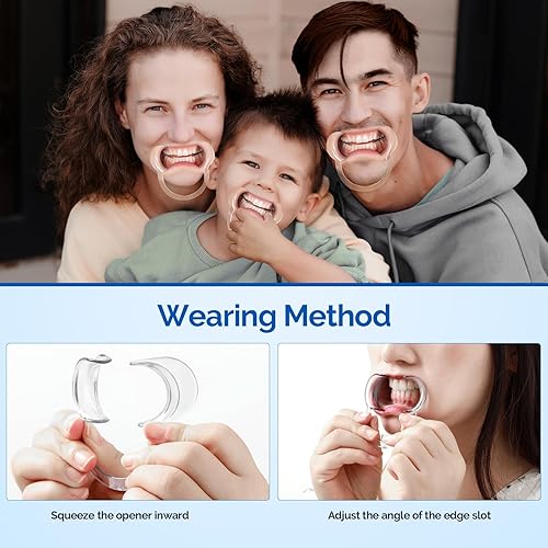 Miniatura 4 de JMU 20 piezas de retractores dentales M de mejillas, abridor de boca en forma de C, empaquetado individualmente, transparente