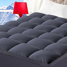 Extra Thick Mattress Topper Full/Double Size for Back Pain, Cooling Mattress Pad Cover Pillowtop Breathable,Down Alternative Overfilled Plush Soft Protector with 8-21 Inch Deep Pocket Gray