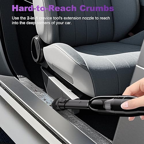 Miniatura 6 de Mini aspiradora, aspiradora de mano portátil sin cable, aspiradora ultraligera de 0.86 libras para automóvil, aspiradora recargable con soplador de