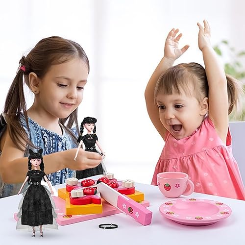 Miniatura 4 de DBYWIUB Wednesday Addams Muñecas, cuerpo suave de 11.5 pulgadas y cabello negro, vestido negro y accesorios