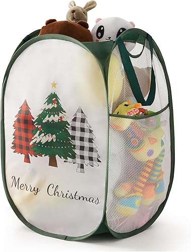 Miniatura 95 de Cesta de malla desplegable para ropa sucia con asas duraderas - Cesta plegable portátil para dormitorio, baño y viajes (azul, paquete de 3 unidades)