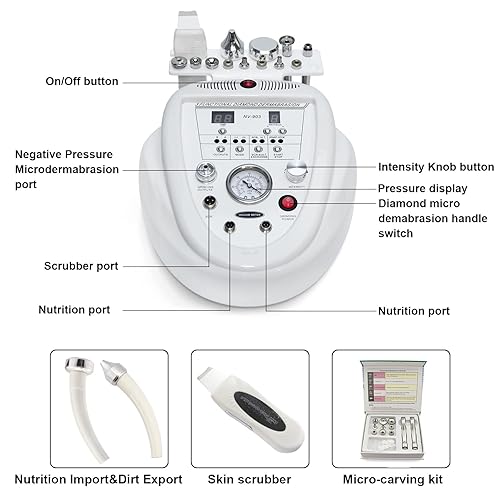 Miniatura 2 de Elitzia 3 in 1 Dermabrasion Microdermabrasion Scrubber Facial Skin Rejuvenation Device ETSRNF903