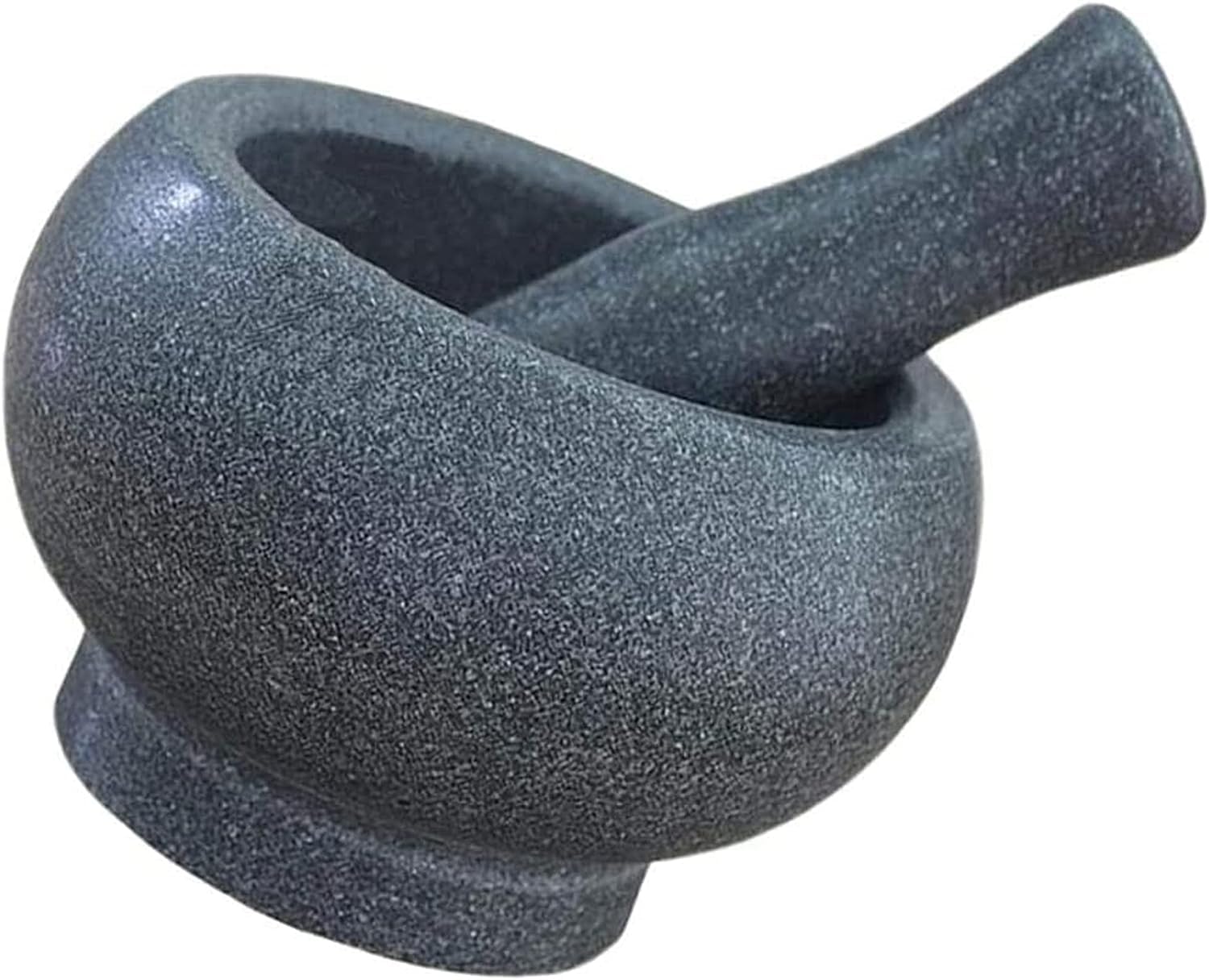 Granit Großes Set Schwarzer Guacamole-Schleifstein 6,3 Zoll 7,2 Pfund Schweres Küchenwerkzeug