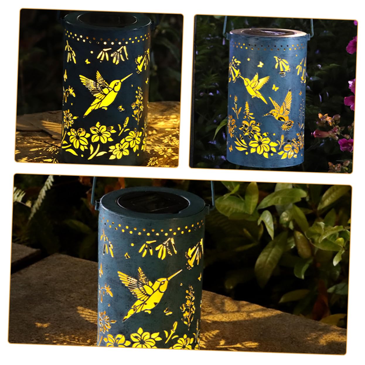 Lanterna Solare da Giardino in Ferro Design Decorativo Traforato