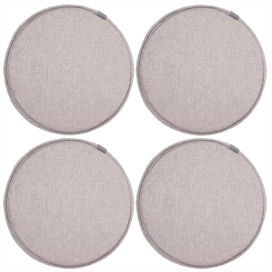 Coussin de chaise rond antidérapant haute résilience lot de 4 gris clair de lune 45cm