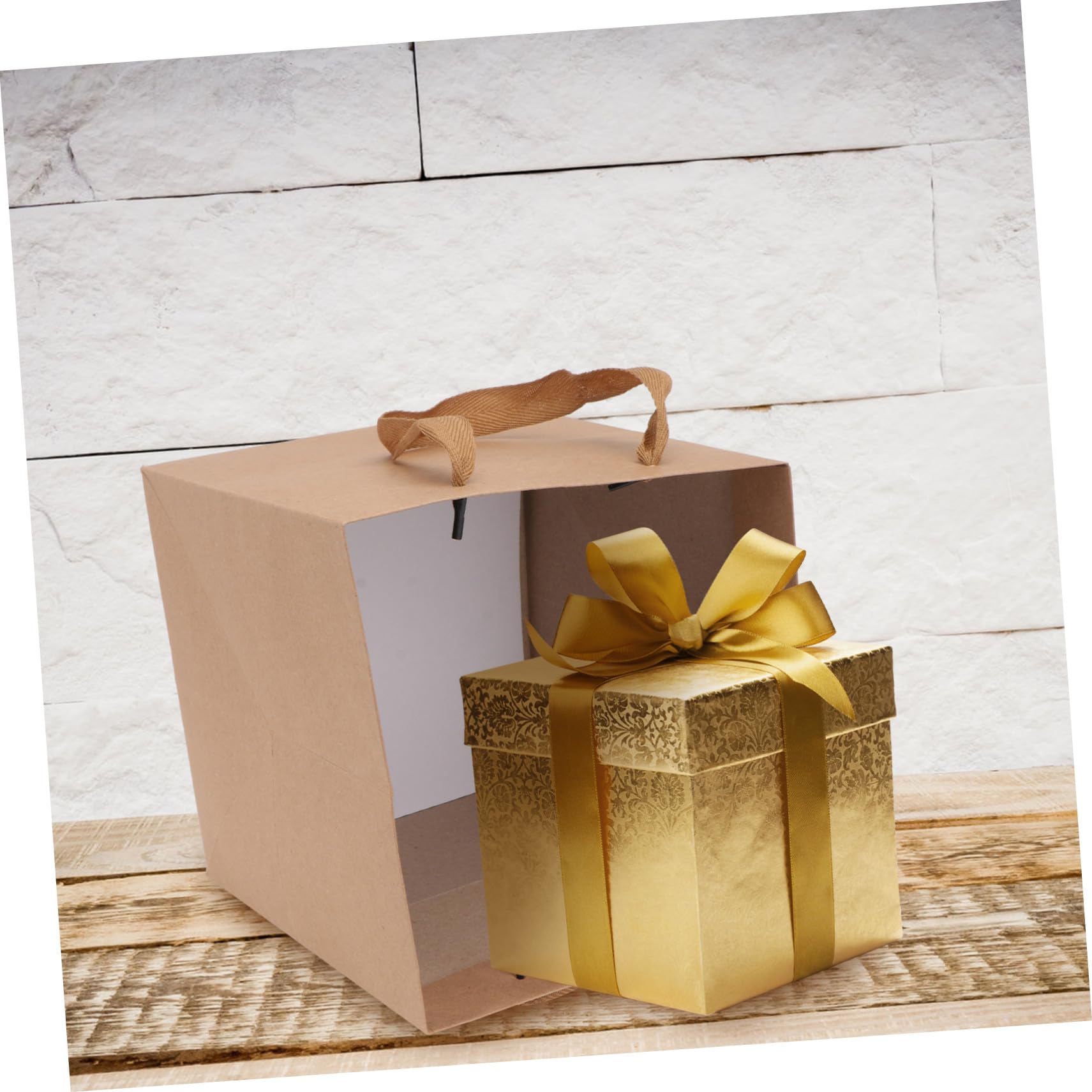 BESTYASH Quadratische Kraftpapiertüten als Geschenktüten aus Papier 10 Stück und Stabiler Standfestigkeit mit Moderater Kapazität für Party und Snacks