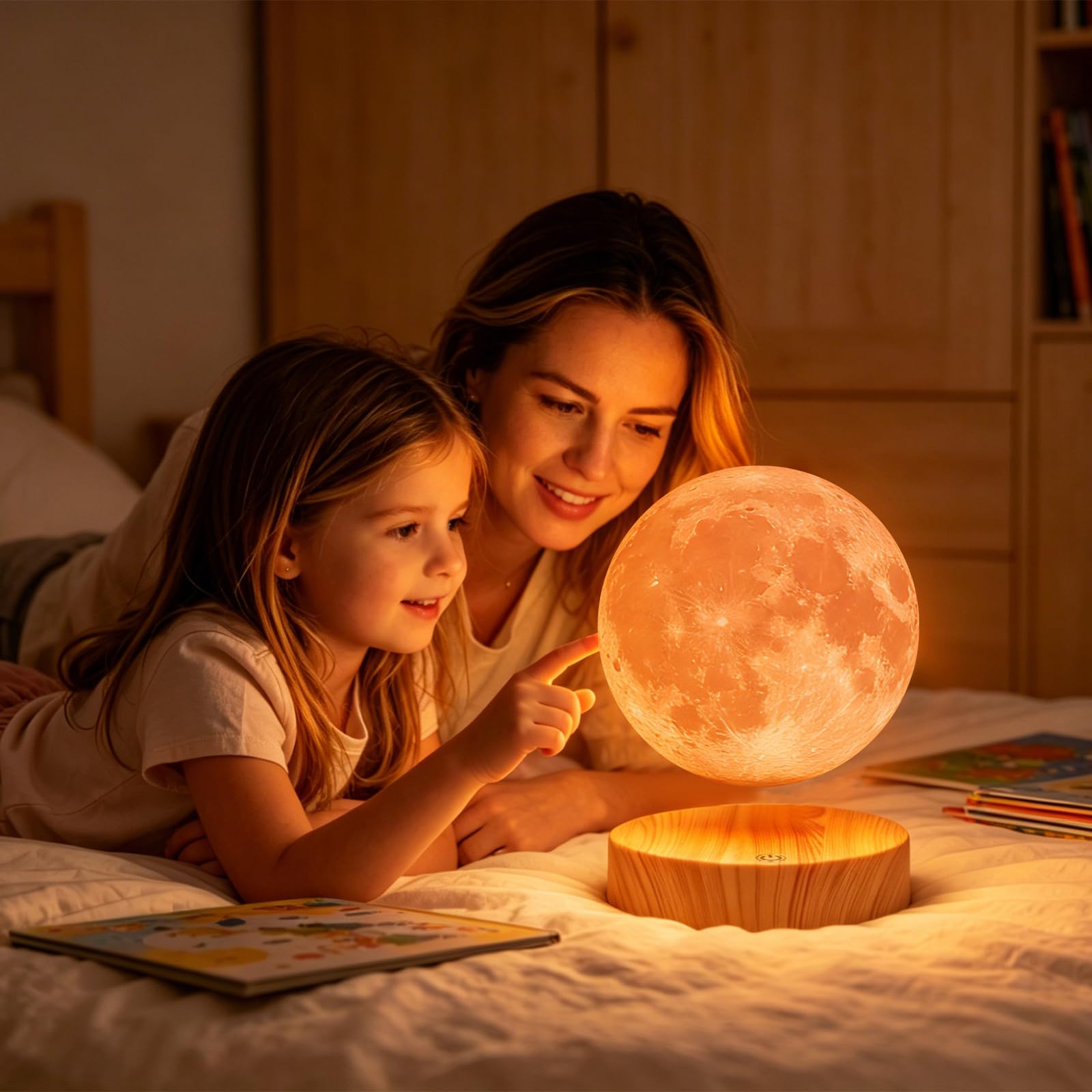 Schwebende Mondlampe, 16 Galaxy Farben Magnetische schwebende Mondlampe, 3D-Drehung & Helligkeit einstellbar, Geschenke für Kinder Freunde, coole Gadgets