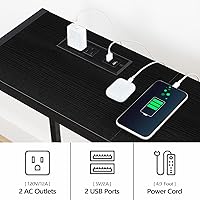 Vista 9 de Console Table, Narrow Sofa Table, 43.3” Entrance Table with Power Station, Behind Couch Table, Simple Style, for Living Room, Hallway, Entryway