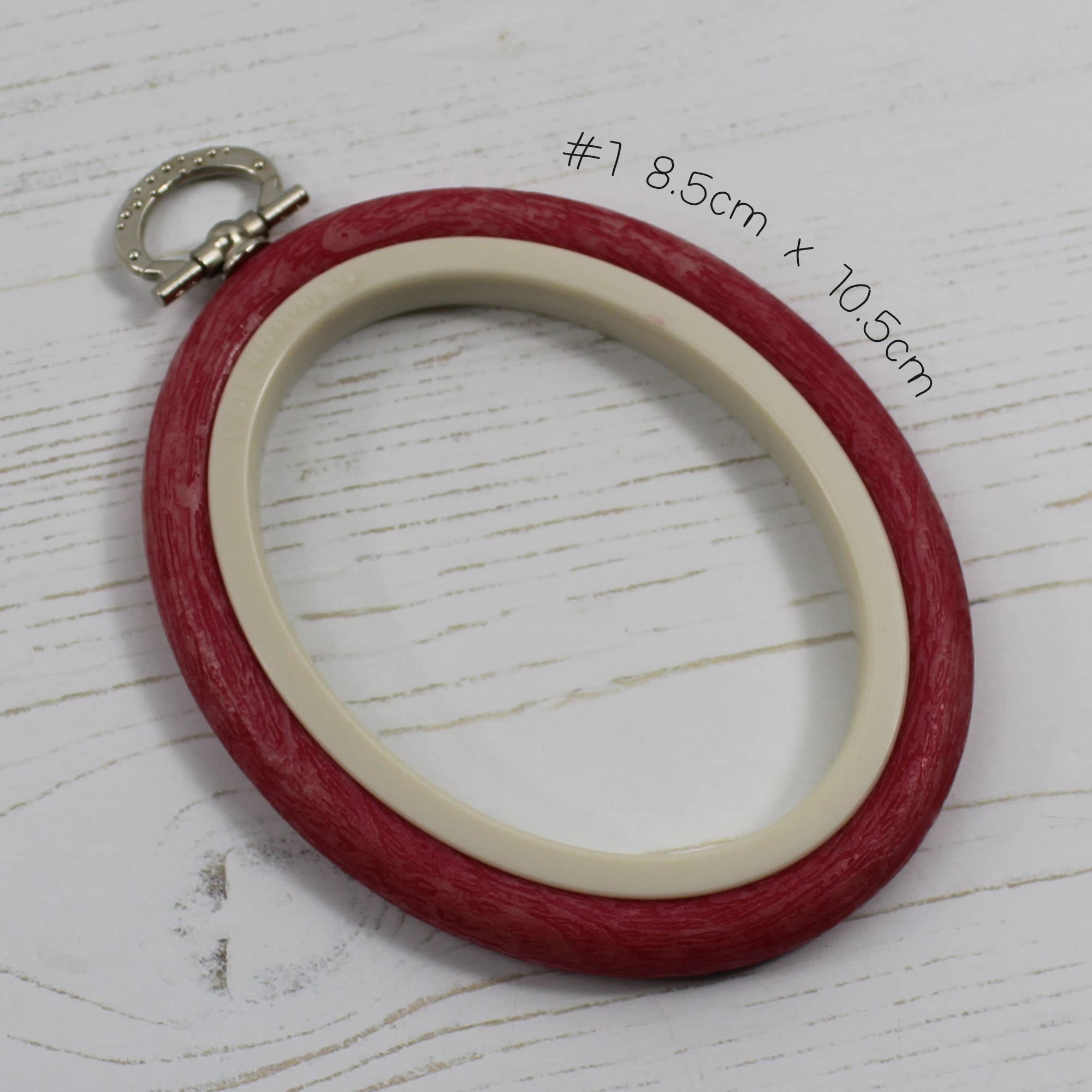 Nurge Flexi Hoop Ovale Per Ricamo E Display, Sabbia, 14,5x19cm - Telaio Espositivo Con Gancio - 2