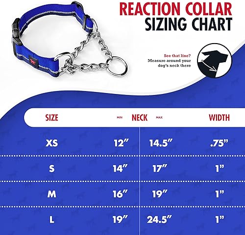 Miniatura 2 de Tuff Pupper Collar Martingale para perros Suave diseño de cincha limitada de nailon y cadena de acero es perfecto para entrenamiento Puntos de